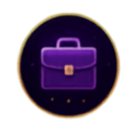 Golden work and purpose icon